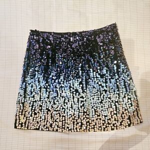 French Connection Black and Blue Sequin Mini Skirt
